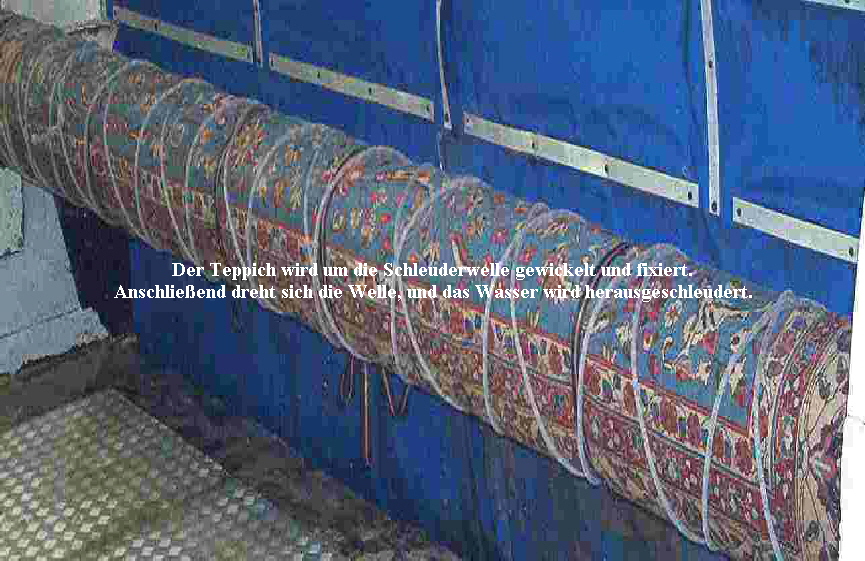 Teppichreinigung Schritt 6: Teppich schleudern